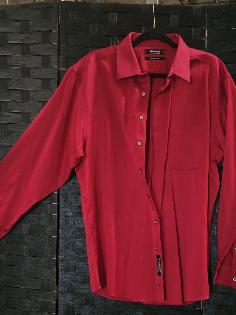 Murano Men’s Vibrant Red Long-Sleeve Button-Up Shirt